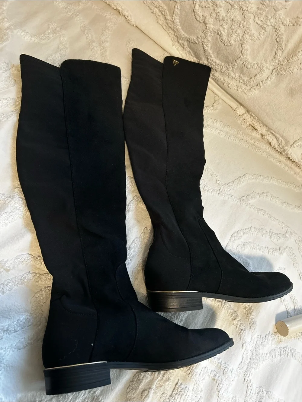 Guess Black Over-the-Knee Suede Boots